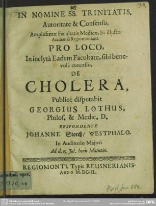 De cholera