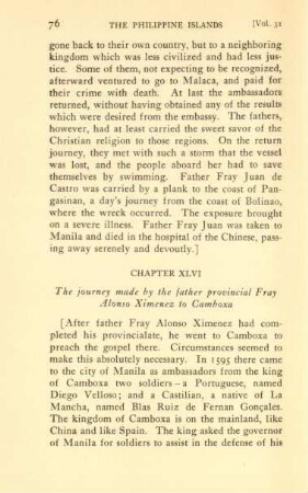Chapter XLVI. The journey made by the father provincial Fray Alonso Ximenez to Camboxa