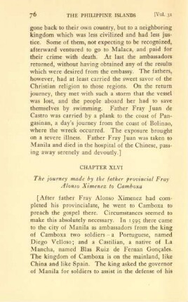 Chapter XLVI. The journey made by the father provincial Fray Alonso Ximenez to Camboxa