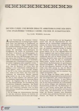 Die von Curjel und Moser erbaute Arbeiterkolonie der Eisen- und Stahlwerke vormals Georg Fischer in Schaffhausen