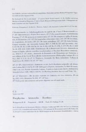 C 3. Porphyrius, Aristoteles, Boethius