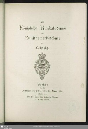 1894/96: Bericht : über die Zeitdauer ...