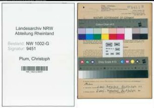 Entnazifizierung Christoph Plum, geb. 13.10.1914 (Expedent)