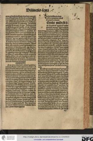 Incipit distictio sexta.