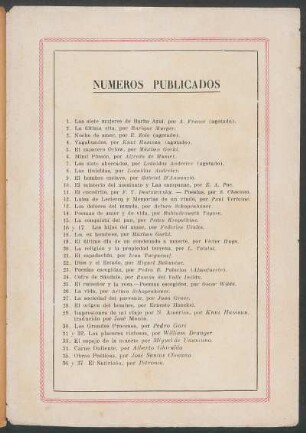 Números publicados