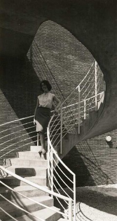 Dresden-Altstadt, Wallstraße 11. Großgaststätte "Wallterrasse" (1959-1964). Treppenaufgang