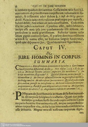 Caput IV. De Iure Hominis In Corpus