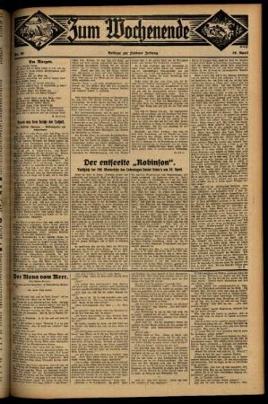 Zweite Ausgabe vom Sonntag, den 19. April 1931.