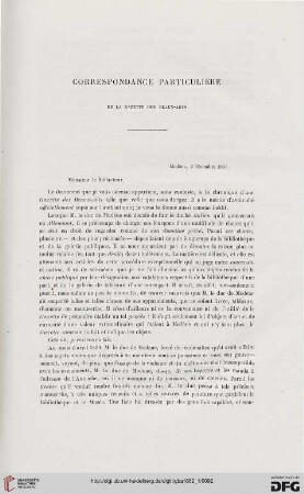 Correspondance particulière de la Gazette des Beaux-Arts