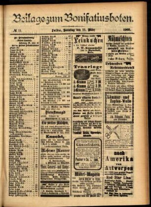 Zweite Ausgabe vom Sonntag, den 15. März 1903.