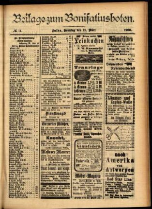 Zweite Ausgabe vom Sonntag, den 15. März 1903.