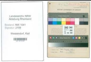 Entnazifizierung Karl Wessendorf , geb. 25.10.1904 (Ingenieur)
