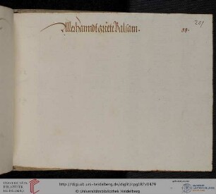 >Allerhanndt guete Balsam< (nur Überschrift)
