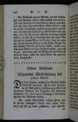 Achter Abschnitt. Allgemeine Wiederholung des ganzen Werks.