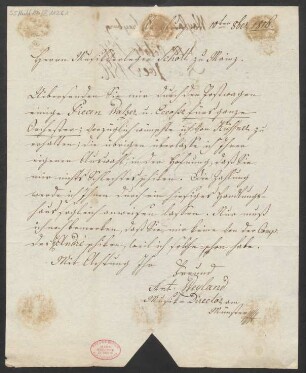 Brief an B. Schott's Söhne : 10.10.1816