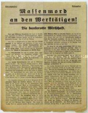 Flugblatt mit der Forderung nach Abschaffung des Dawesplans