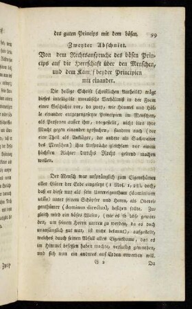 Zweyter. Abschnitt. Von dem Rechtsanspruche des bösen Princips ...