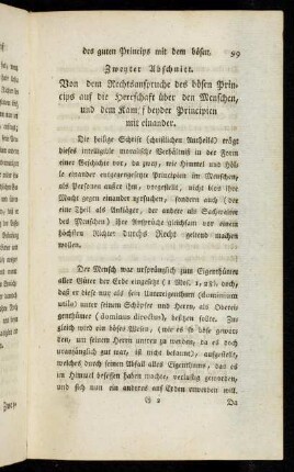 Zweyter. Abschnitt. Von dem Rechtsanspruche des bösen Princips ...