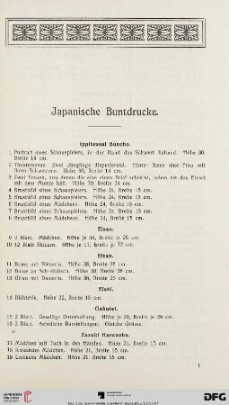 Japanische Buntdrucke (Nr. 1-272)