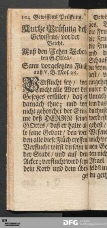 Kurtze Prüfung deß Gewissens, vor der Beicht.