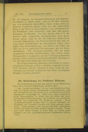 Die Entdeckung des Professors Röntgen