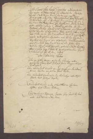 Gültbrief des Hans Zölestin Schreiber gegen die Amtskellerei zu Durlach, unter Verpfändung von Gütern zu Berghausen