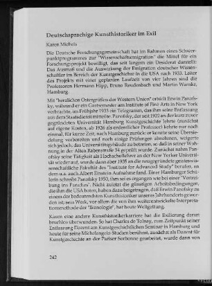 Deutschsprachige Kunsthistoriker im Exil