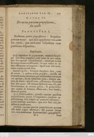 Caput II. De nexu partium propositionis, seu copulâ.