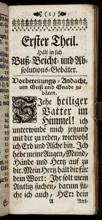 Vorbereitungs-Andacht, um Geist und Gnade zu bäten. - Morgensegen wenn man zur Beicht gehen will.