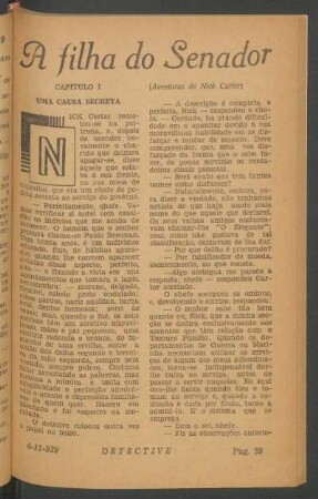 A filha do senador : (Aventuras de Nick Carter)
