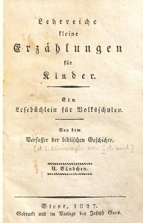 Lehrreiche kleine Erzählungen für Kinder : ein Lesebüchlein für Volksschulen, 2