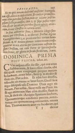 Dominica Prima Post Pascha ...