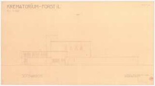 Krematorium, Forst: Aufriss von der Seite