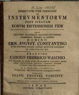 De instrumentorum post iuratam eorum diffessionem fide