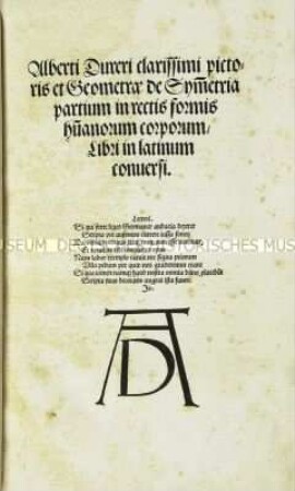 De symmetria partium in rectis formis humanorum corporum (Von menschlicher Proportion)