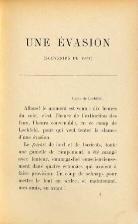 Une évasion