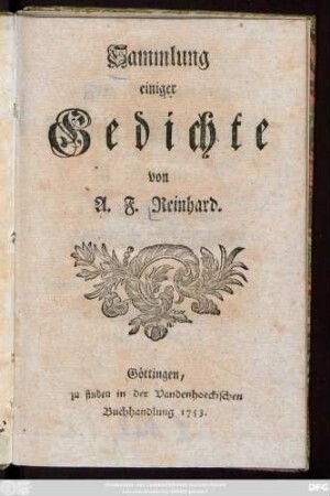 Sammlung einiger Gedichte