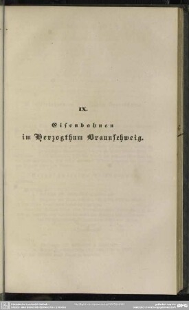 IX. Eisenbahnen im Herzogthum Braunschweig