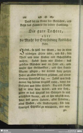 Die gute Tochter, oder die Macht der Empfindung kindlicher Liebe