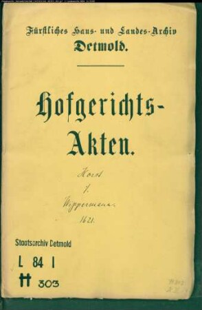 zur Horst, Johann, Prokurator gegen Jobst Wippermann zu Herford - Advokaturgebühren