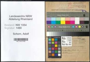 Entnazifizierung Adolf Schorn , geb. 24.11.1884 (Bahninspektor)