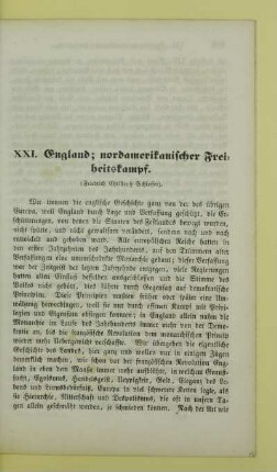 XXI. England; nordamerikanischer Freiheitskampf