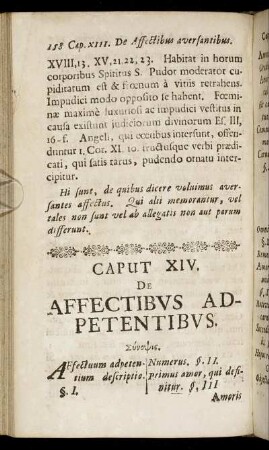 Caput XIV. De Affectibus Adpetentibus