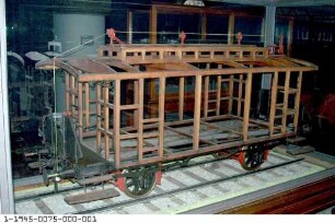 Wagenmodell mit Gewichtsbremse Bauart von Borries, Modell 1:5