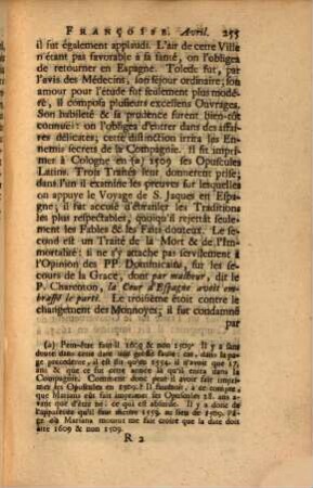 Bibliothèque françoise, ou histoire littéraire de la France. 7. 1726, April