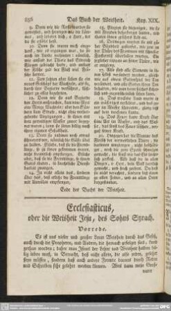 Ecclesiasticus, oder die Weisheit Jesu, des Sohns Syrach