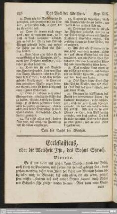 Ecclesiasticus, oder die Weisheit Jesu, des Sohns Syrach