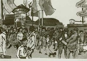 Leipziger Messe: Messetreiben vor dem Hauptbahnhof