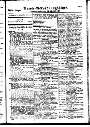 988. Ausgabe. Montag, 22. Mai 1916