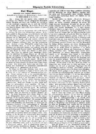 Karl Mager : Lebensbild eines deutschen Schulmannes ; Gedenkblatt zu Magers 100. Geburtstage (1. Januar 1910)